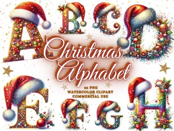 Christmas Alphabet Png Christmas Clipart in Illustrations