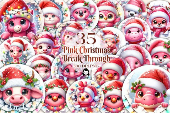 Christmas Animal Break Through Ornaments: Seasonal Illustrations for Modern Publishing