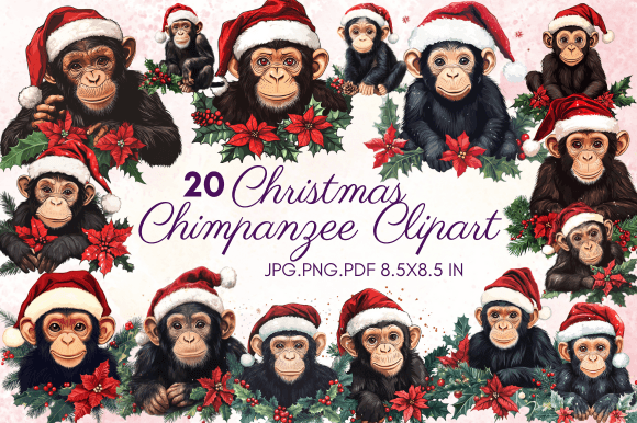 Christmas Chimpanzee Clipart Review