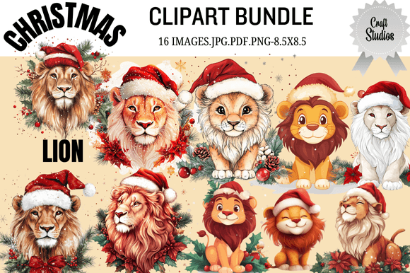 Christmas Lion Clipart Bundle: A Designer's Review for Small Business Branding