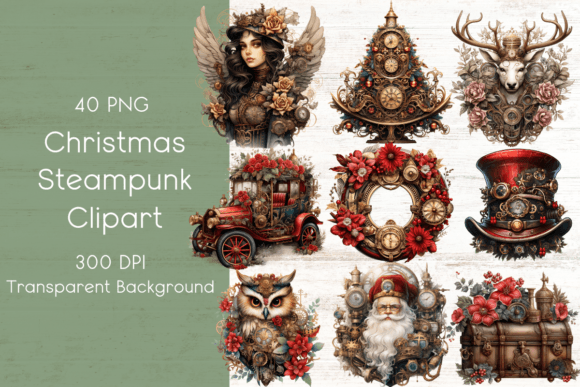 Christmas Steampunk Clipart Bundle Review