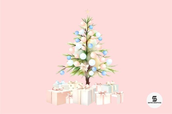Christmas Tree Watercolor Clipart PNG for Modern Illustrations