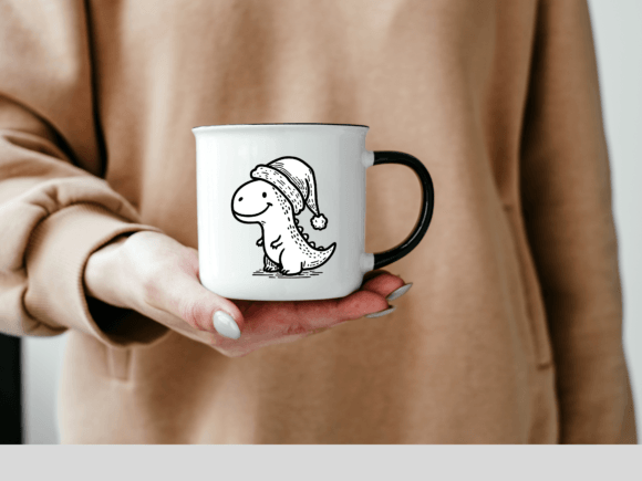 Cute Christmas Dinosaur SVG PNG Clipart for Brand Illustrations
