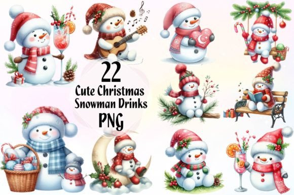 Cute Christmas Snowman Drinks: A Review of Seasonal Illustrations