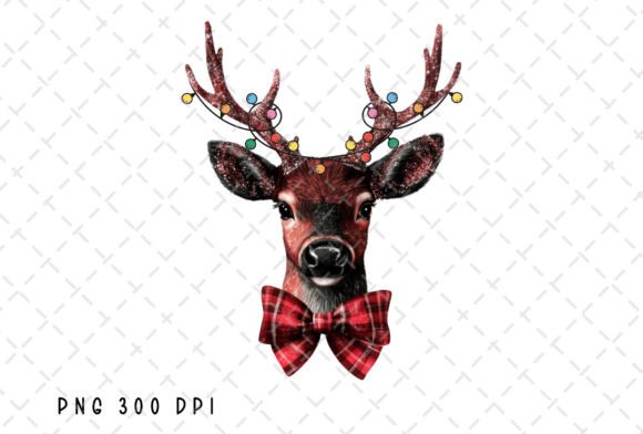 Deer Christmas Lights Coquette Bow PNG Review