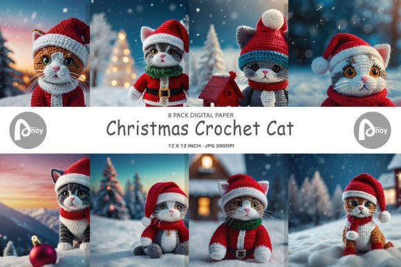 Digital Paper Christmas Crochet Cat: A Practical Review for Illustrations