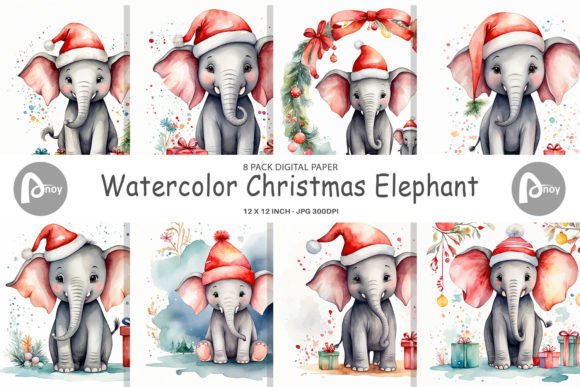 Digital Paper Christmas Elephant: A Review for Illustrations