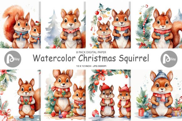 Digital Paper Christmas Squirrel: A Review of Festive Illustrations