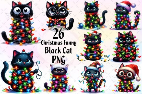 Funny Christmas Black Cat: A Review of Festive Illustrations for Branding
