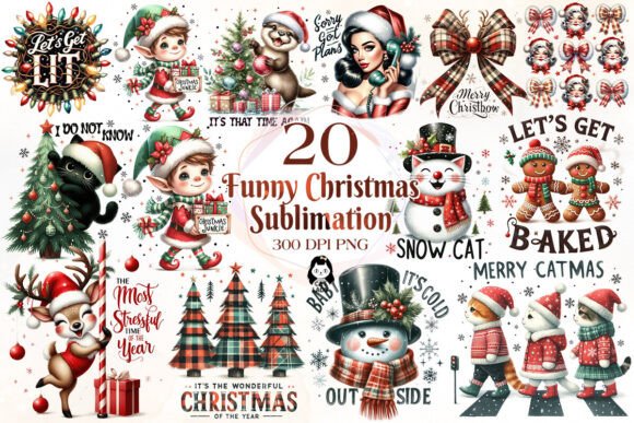 Funny Christmas Sublimation Quotes for Illustrations