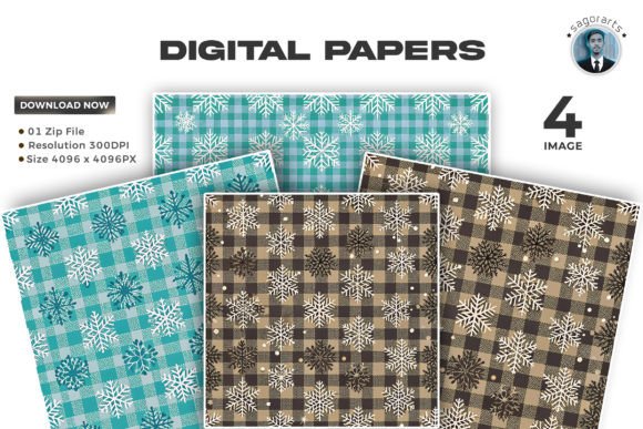 Merry Christmas Digital Paper: Modern Illustrations for Publishers