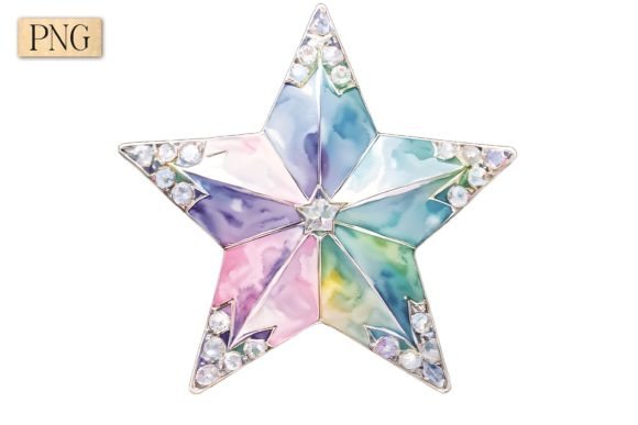 Pastel Christmas Star PNG Clipart 4 for Brand Illustrations