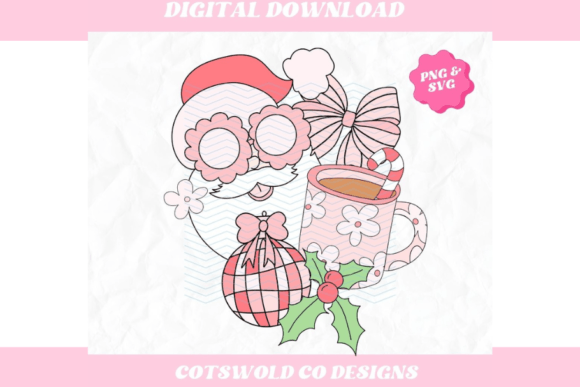 Retro Santa Christmas PNG SVG Design for Illustrations