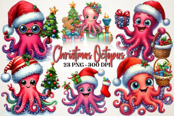 Watercolor Christmas Octopus Clipart: A Review for Modern Illustrations