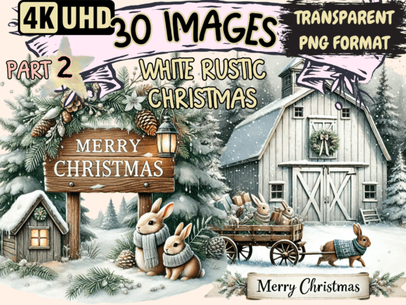 White Rustic Christmas Clipart P2: A Designer's Review for Seasonal Illustrations
